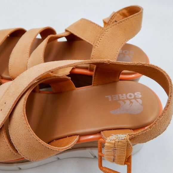 Sorel Joanie III Womens Tan Suede Slingback Wedge Sandals NL4673-877 Size 8 - Picture 8 of 14